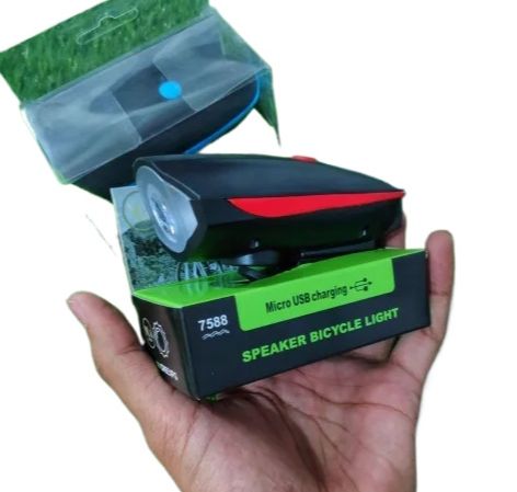 Picture of Bicycle Horn Light USB Charging T6 Front With Bell Smart Outdoor Riding Equipment Mountain Bike Horn Front - Black