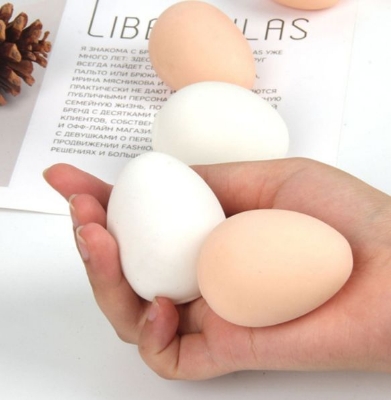 Picture of 5 Pcs Egg Squeeze Toy Quick Recovery Fidget Squishes Decompression Toy - Off White