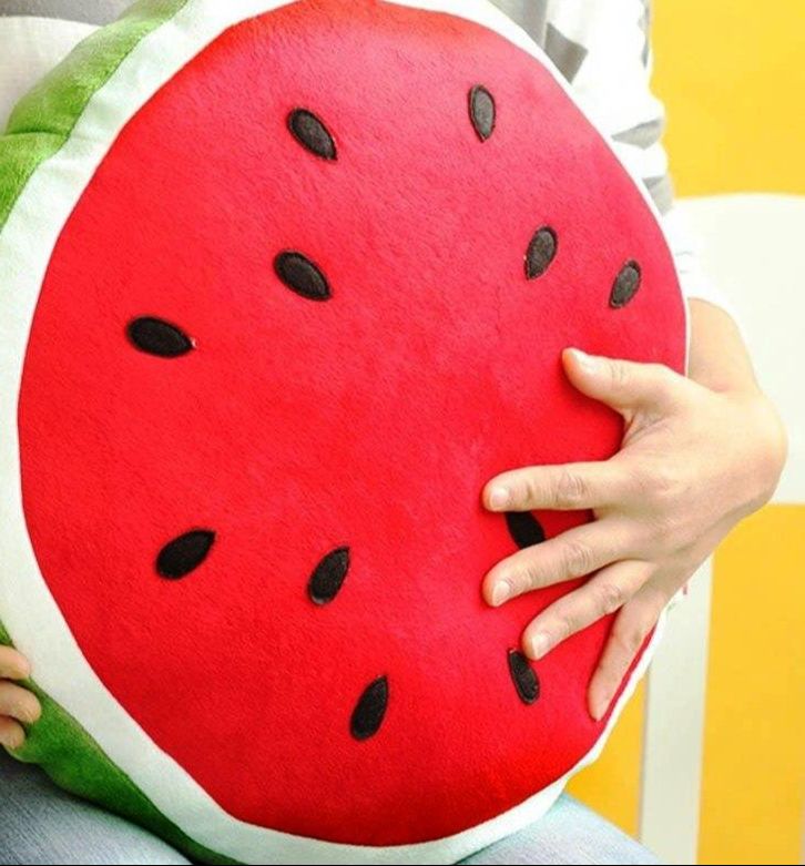 Picture of Watermelon Cushion Sofa Car Office Shop Back Pad Decoration 3D Print soft plush fruit shape Pillow 1pcs - Watermelon red