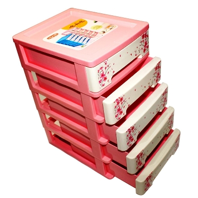 Picture of 5 Step Mini Wardrobes Organizer Plastic Mini Drawer Storage Jewelry Box - Multicolor