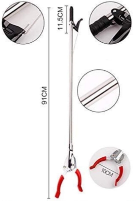 Picture of 36inch Grabber Reacher Picker Tool Extender Claw Garbage Picker Stainless Steel + ABS Engineering Plastic Grab Aid Waste Collector without Bending Down for Collecting Bottles, Cans, Paper - Black