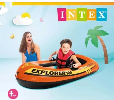 Picture of Intax 100 kids water sports inflatable boat with pumper - Orange
