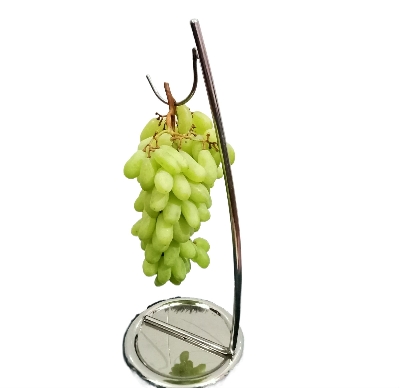 Picture of Banana Tree Holder, Stainless Steel Banana Tree Stand Grape Hanger Rack Fruit Displaying Storage Hook Kitchen Organizer Living Room Desktop - Silver