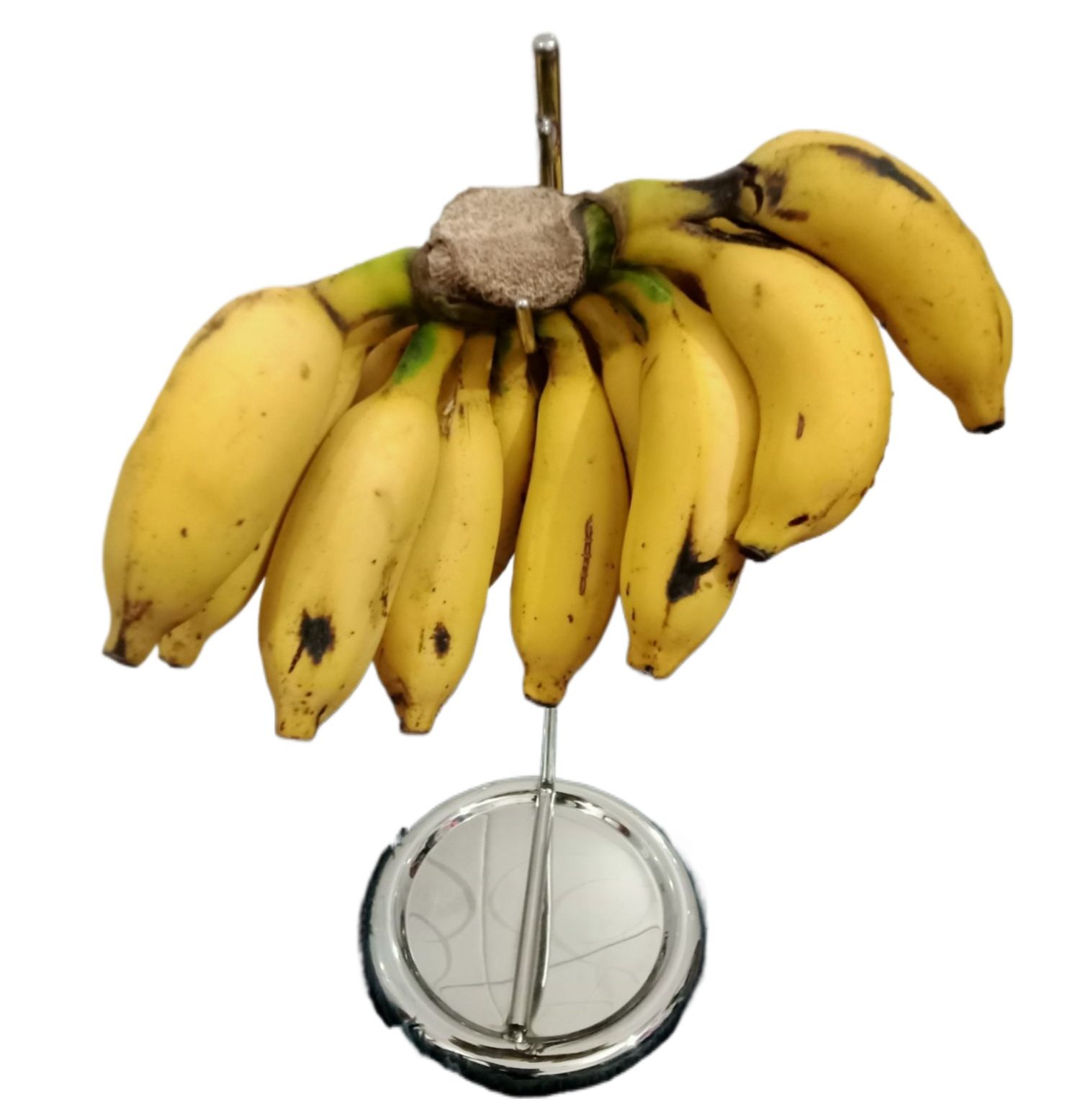 Picture of Banana Tree Holder, Stainless Steel Banana Tree Stand Grape Hanger Rack Fruit Displaying Storage Hook Kitchen Organizer Living Room Desktop - Silver