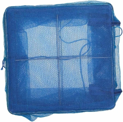 Picture of Foldable Drying Rack Net with Zip Drying Net, 4-Layer  for Hanging Vegetables, Fish, Fruits, Flowers, Plants, Small Clothes, 35 x 35 x 77 cm - Blue