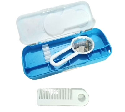 Picture of Double side Pencil Box With Mirror + Comb kids pencil cartoon plastic pencil box - Multicolor