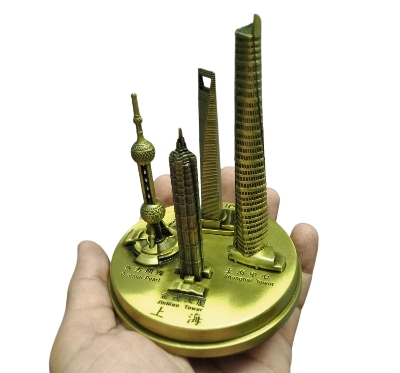Picture of Business Oriental Pearl Tower Building Models, Home Ornaments for Office Decor(Bronze) Oriental Pearl Model - Brown
