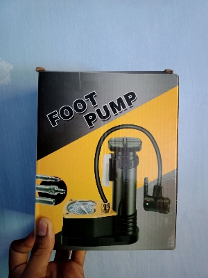 Picture of Mini Bicycle Foot Pump with Sensitive Pressure Gauge 140PSI, Aluminum Alloy Bike Foot Pump