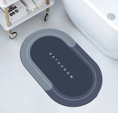 Picture of Door Mats & Floor Mats 1 pcs Non Slip Shower Mat Durable Floor Mat for Toilet Bath Room Oval Blue|Home & Garden | Rugs & Carpets | - Blue