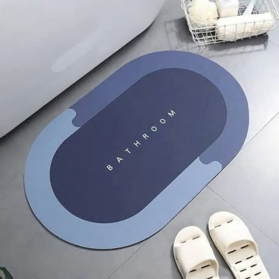 Picture of Door Mats & Floor Mats 1 pcs Non Slip Shower Mat Durable Floor Mat for Toilet Bath Room Oval Blue|Home & Garden | Rugs & Carpets | - Blue