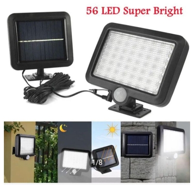 Picture of PIR Motion Sensor Long Cable Solar Lights Outdoor IP65 Solar Motion Sensor Light Solar Sensor outdoor lamp wall motion light - Black