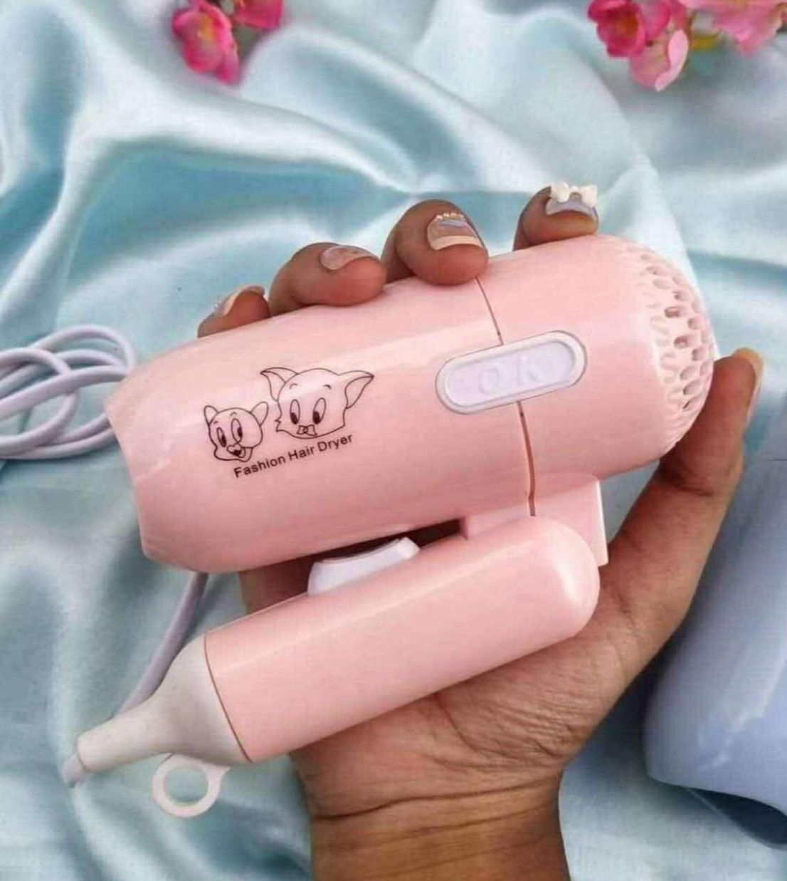 Picture of Mini Folding Hair Dryer 450w Low Power Household Travel Dorm Hair Dryer Two-Speed Wind Hair Dryer Salon Modeling Tool - Multicolor