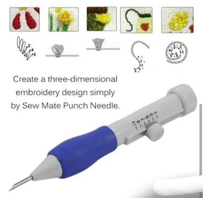 Picture of 1 Set Magic Embroidery Pen Pratical Abs Plastic Diy Interchangeable Punch Needle Tools And Gadgets Poke Flower Needle - White
