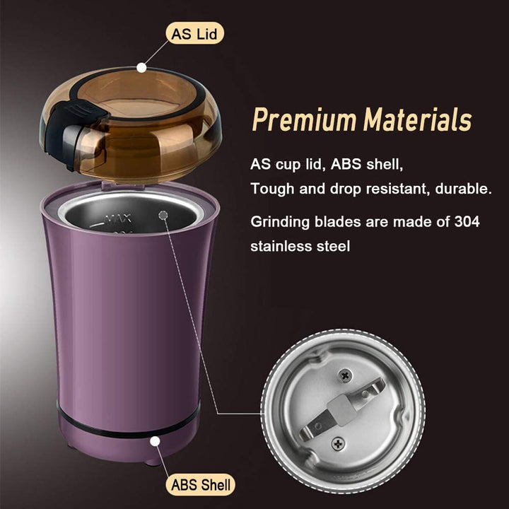 Picture of Mini Electric Blender Coffee Bin Chopper Superfine Powder Grinding Milling Bin Crop Mosquito Electric Coffee Grinder - Purple