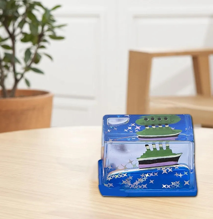 Picture of Acrylic Fluid Liquid Decor Fluid Liquid Toy Ornament Desktop Decoration for Office, Cruise Ship - Multicolor