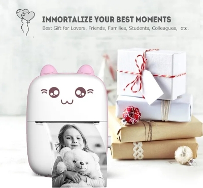 Picture of Mini Portable Pocket Thermal Printer Wireless Bluetooth Printer - Multicolor