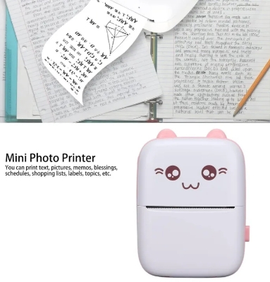Picture of Mini Portable Pocket Thermal Printer Wireless Bluetooth Printer - Multicolor