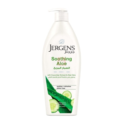 Picture of International UAE product Any season used perfumed jergens SOOTHING ALOE body lotion - 400 ml