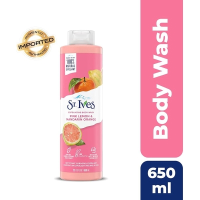Picture of International USA product ST Ives PINK LEMON & MANDARIN ORANGE Shower gel body wash used for Male/ female - 650 ml