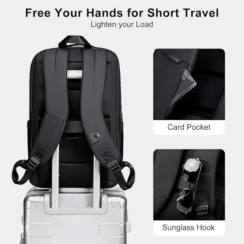 Picture of Bag | ARCTIC HUNTER B00555 Water Resistant Anti-Theft Backpack  Laptop bag(Black)