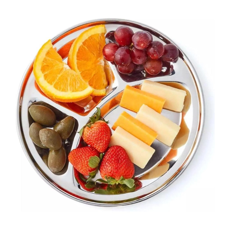 Picture of Divided Plate/ Stainless Steel Plate/ Divided Plate 4 Section -(Diameter-31cm)