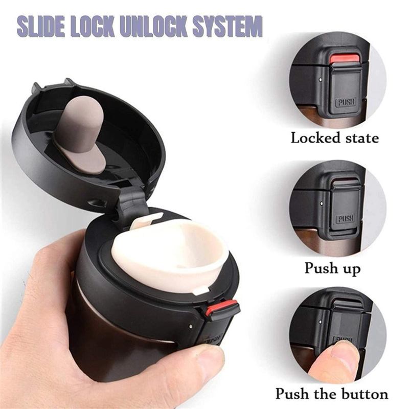 Picture of 1pcs Premium Travel Coffee Mug Stainless Steel Thermos Tumbler Cups Vacuum Flask thermo Water Bottle Tea Mug Thermocup 380ml(Black)