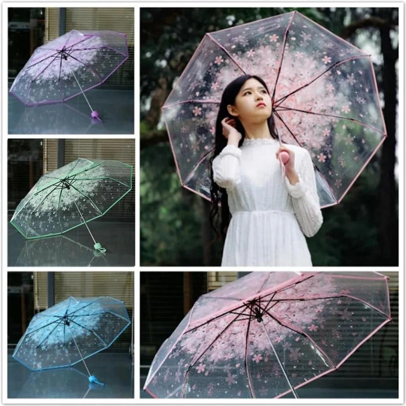 Picture of Fashionable Korean Transparent 3 Fold Imported Umbrella