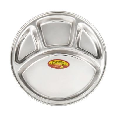 Picture of Divided Plate/ Stainless Steel Plate/ Divided Plate 4 Section -(Diameter-31cm)