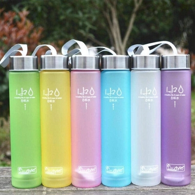 Picture of Frosted Plastic Bottle Colorful water bottle eco friendly frosted plastic water bottle 280ml