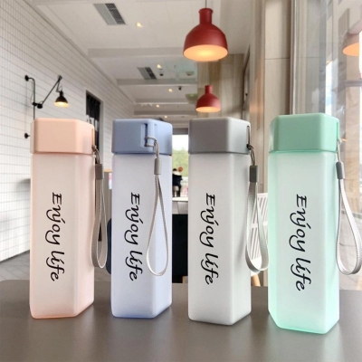 Picture of Colorful Eco-Friendly Frosted Plastic Sports Water Bottle- 550 Ml Capacity - Stay Hydrated On The Go With This Portable And Reusable Bottle(Grey)