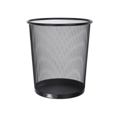 Picture of Bag | Iron Net Classical Trash Can, Simple Designed Garbage Can Ash Bin Dust Bin Trash Container for Home Office Kitchen Bathroom(Black)