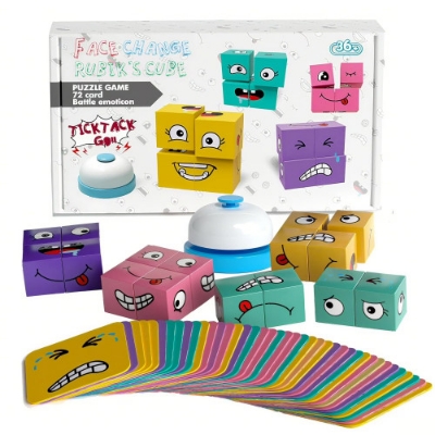 Picture of Wooden Face Changing Building Block Puzzle Game for Kids