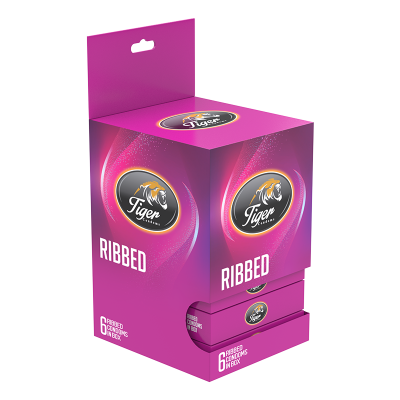 Picture of TIGER CONDOM RIBBED-STRAWBERRY FLAVOR (18 PCS)