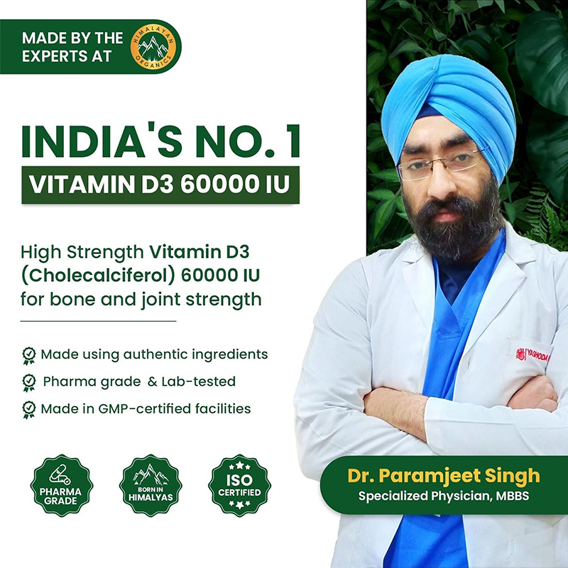 Picture of Vitamin D3 60000 IU Tablets | Orange Flavour - 40 Tablets