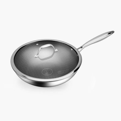 Picture of Amercook Aristo Pro 28cm SUS 304 Honeycomb Frypan With Lid
