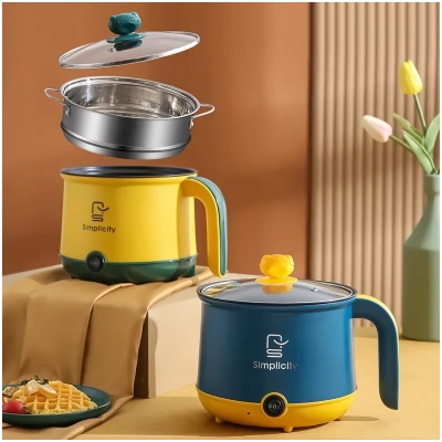 Picture of Rice Cooker Multicooker Simplicity Portable Electric Multicooker Cooking Pot With Steamer and Multipurpose 1.8 Liter Electric Cooker Pot Manual electric heating pot Cooker Rice cooker