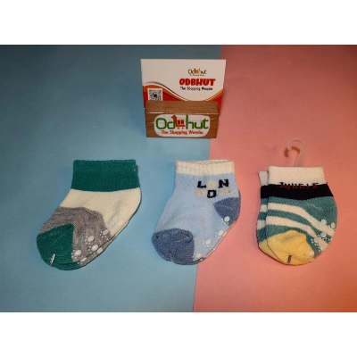 Picture of Baby Socks three (3) pair combo Set 0 to 6 months New Born Baby Socks-(Multicolor)