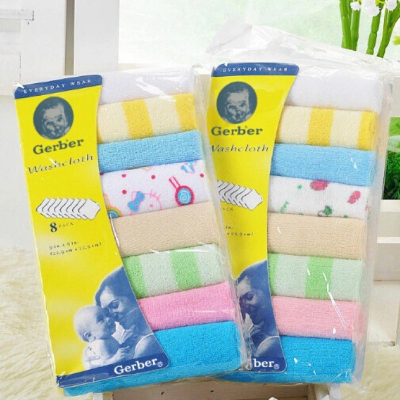 Picture of Soft Cotton Baby Handkerchief or Towel - 8pcs/Pack-Multicolor