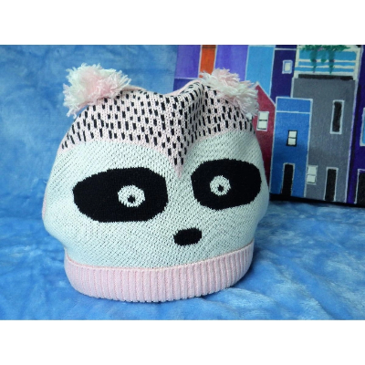 Picture of Kids Winter Warm Wool Knitted Beanie Hat – Double Pom Pom Cotton Soft Cap for Boys & Girls-Pink
