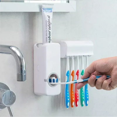 Picture of Bathroom Accessories Toothpaste Dispenser Automatic Toothpaste Squeezer And Toothbrush Holder Set Bathroom Tools - 1Pc