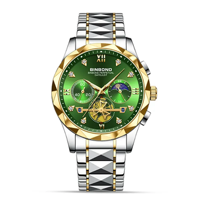 Picture of BINBOND B1236 Brand Fashion Tourbillon Dial Quartz Watches Men’s Luxury Stainless Steel