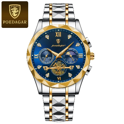 Picture of POEDAGAR 996 Luxury Man Luminous Chronograph Watch for Men Stainless Steel Men's Quartz Watches