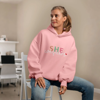 Picture of Premium Comfortable Printed Ladies winter hoodie ( Pink )