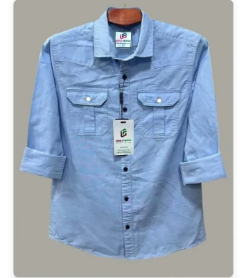 Picture of Double Pocket  shirt for men(sky)