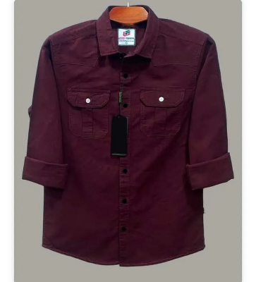 Picture of Double Pocket  shirt for men (maroon)