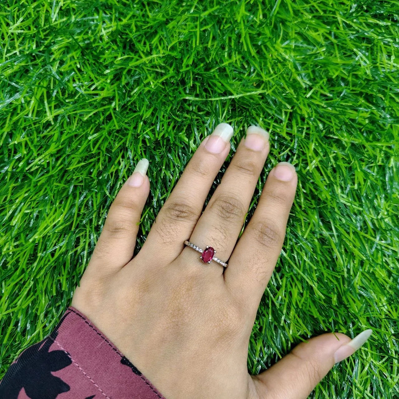 Picture of Sapphire Crystal Ring – Premium Silver Finish