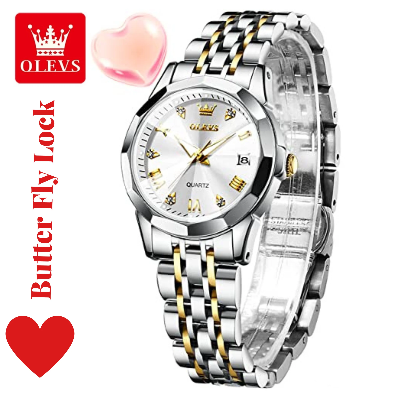 Picture of Butter Fly Lock OLEVS Watch for Women   Silver