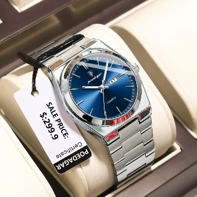 Picture of POEDAGAR 930 Men's New Luxury Luminous Date Week Stainless Steel Quartz Watch For Me