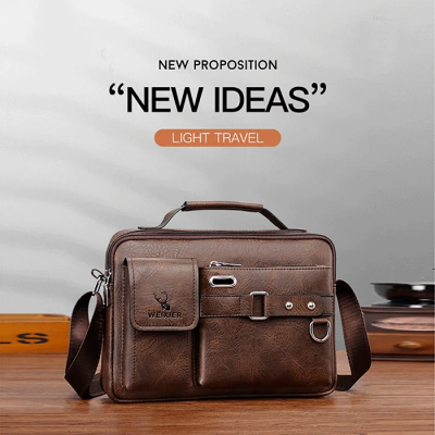 Picture of Men's Pu Leather Shoulder Bag (Chocolate)