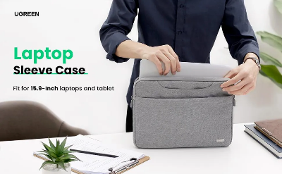 Picture of UGREEN LP437 (30325) 15.9 Inch Grey Laptop Sleeve Bag